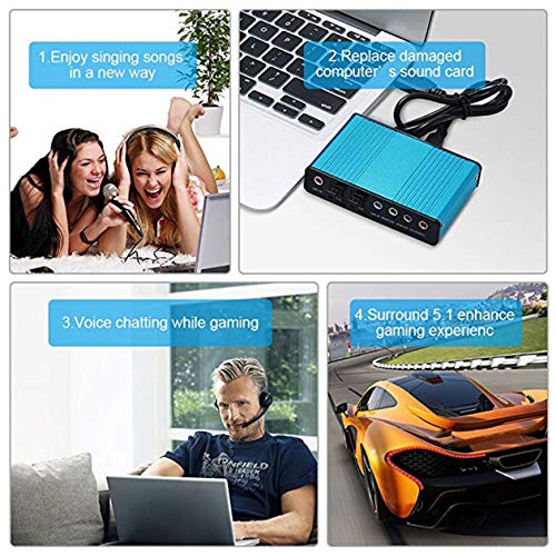 Nowakk 6-kanaals externe geluidskaart 5.1/7.1 Surround Sound USB 2.0 Externe optische S/PDIF audio geluidskaart adapter… - Image 7