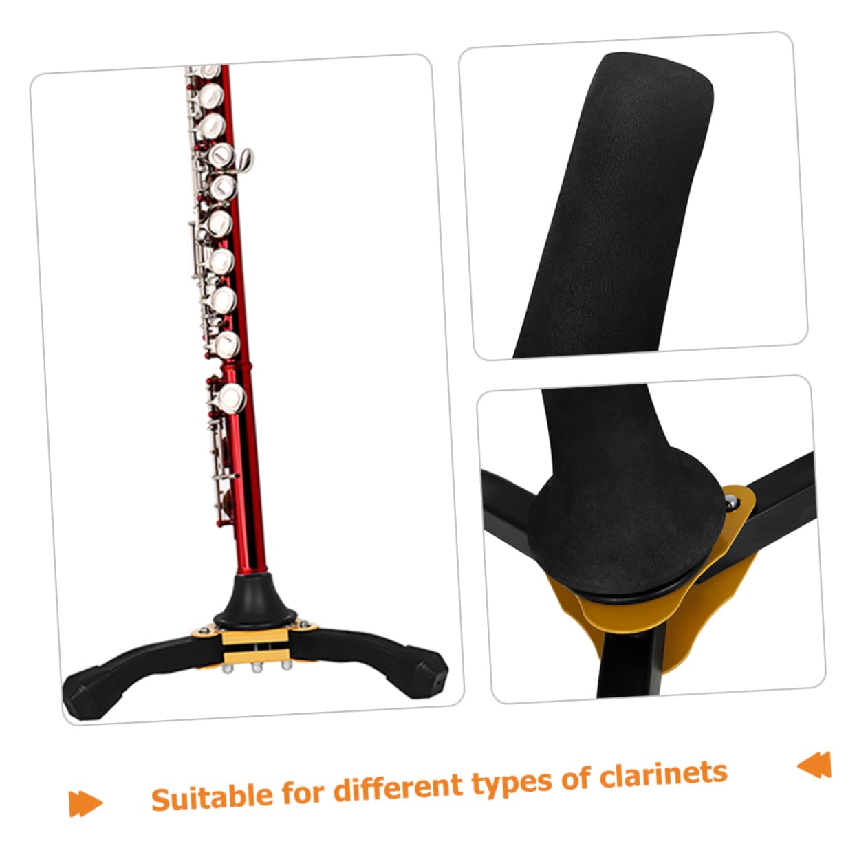 ibasenice Support Pliable en Métal Noir pour Saxophone et Flûte Structure Triangulaire Stable et Fondation Solide pour Musiciens Débutants et Professionnels