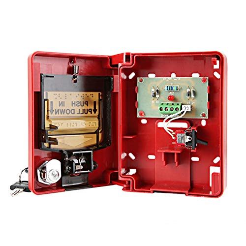 Feuermelder, manuelle Zugstation mit doppelter Aktion Brandmelder-Rufpunkt-Ton- und Lichtalarm mit Tastensperre für das Home Office Hotel Restaurant