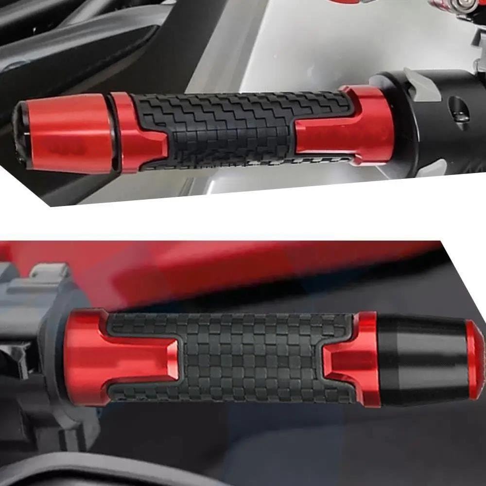 Puños Y Extremos De Manillar Motocicleta para CBR 125R 600 F4i 650F R 1100XX 1000F CBR 600 954 1000 RR 600RR Extremos puños Manillar(Red-b-Red)