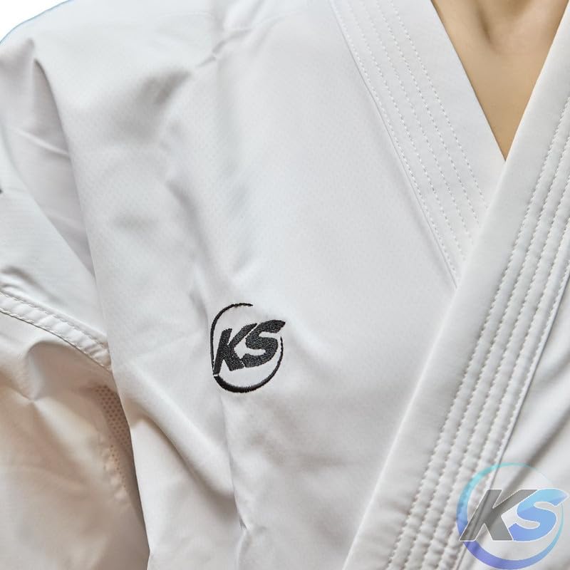 Divisa Karate Karategi Kumite Pro - Kimono da Competizione 350 g/m² - Ultra-Leggero con Rinforzi Bianco, Diverse Taglie