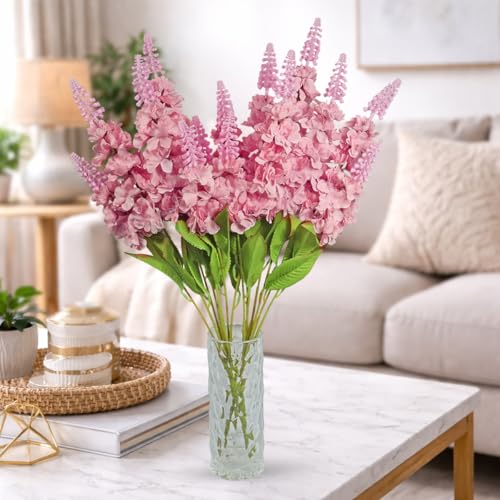 Image of Reiki Crystal Products Artificial Peach Snapdragon Flower -1 Stick with 7 Branches | Real Touch Faux Blooms for Home Decor, Bedroom, Living Room, Table, Balcony, Office & Weddings (Without Vase Pot)