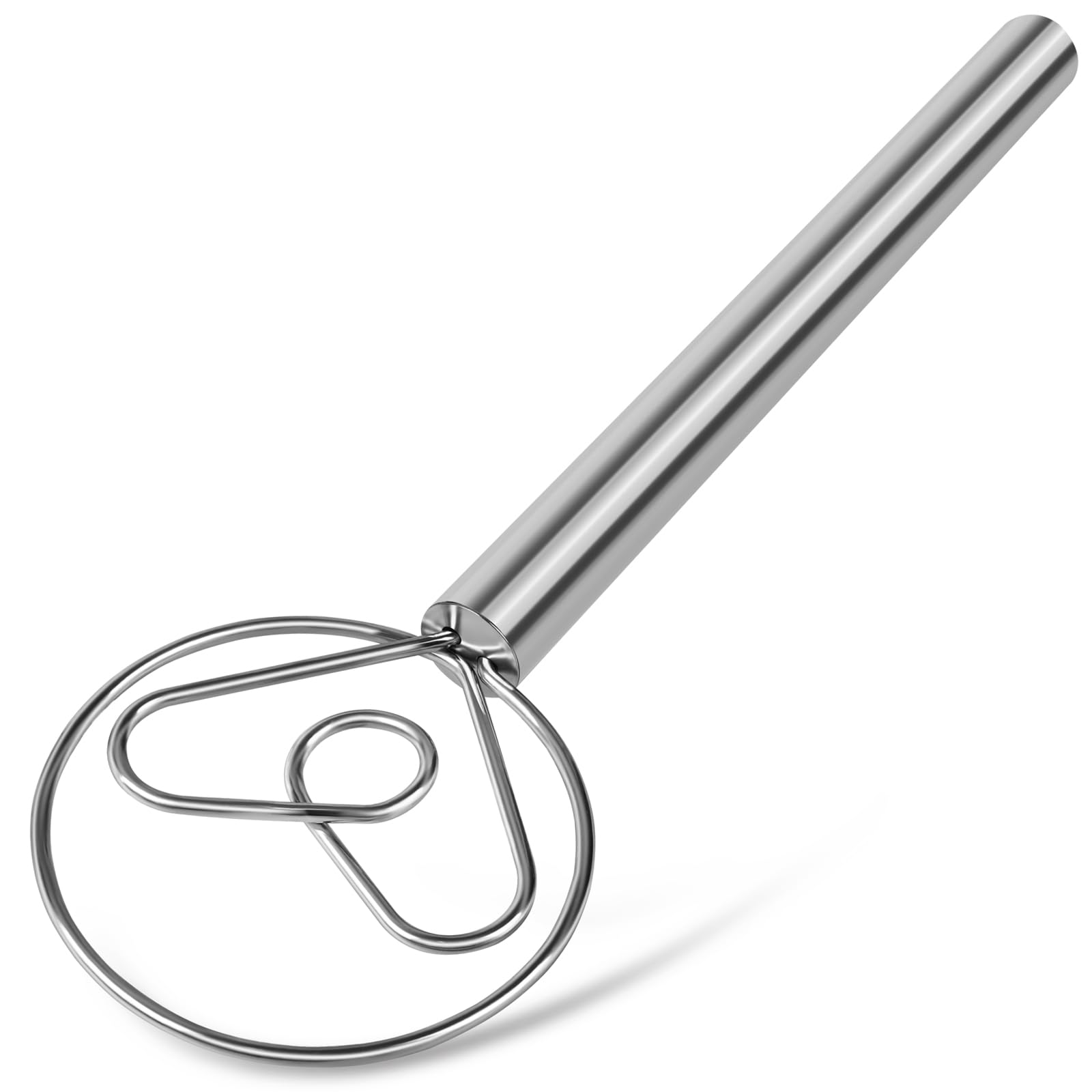 TEEVEA Danish Dough Whisk with Stainless Steel Hook Dutch Style Bread Mixer for Sourdough Baking Tools