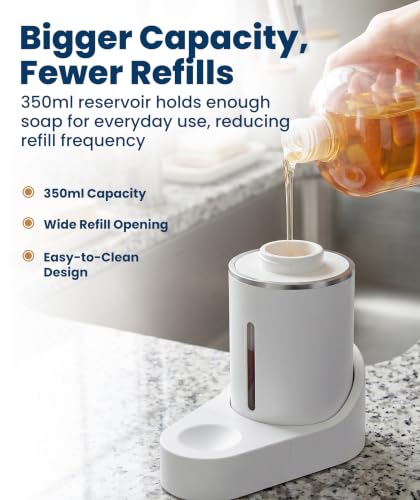 Image of Everlasting Comfort Automatic Soap Dispenser - Touchless Wall Mounted No Drip Lotion, Hand Soap, Shower Gel, Dish Soaps Dispenser, 3 Level Output Motion Sensor for Bathroom & Kitchen Use (350ml /12 oz)