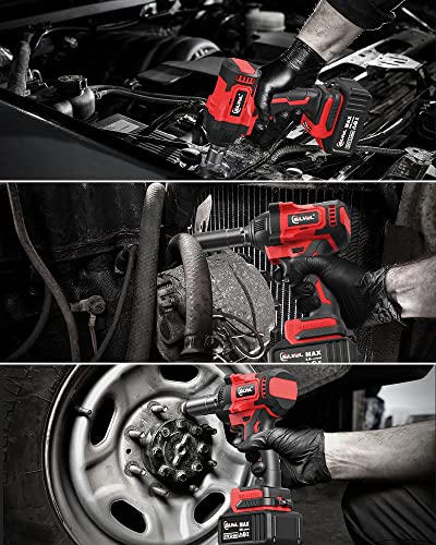 image for SILVEL 21V Cordless Impact Wrench 1/2 inch，370 Ft-lbs Max Torque(500