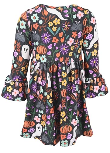Image of Girls Long Sleeve Ruffled Dresses for Toddlers and Kids