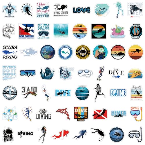 Calcomanías de buceo impermeables pegatinas de vinilo para equipaje de adultos y jóvenes 4