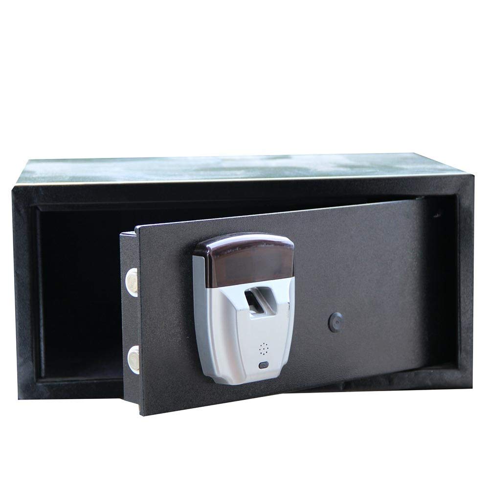 Depósito electrónico de acero ignífugo e impermeable con teclado y desbloqueo de huellas dactilares para el hogar, oficina, hotel, joyería, dinero en efectivo