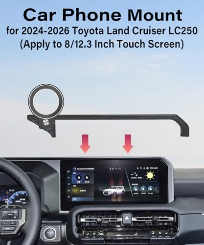 Image of Car Phone Holder for 2024 2025 2026 Toyota Land Cruiser LC250 Accessories | 8 /12.3-inch Screen Clip-On MagSafe Strong Magnetic Cell Phone Mount, 360 Rotatable Hands-Free Holder,Not Block Air Vents