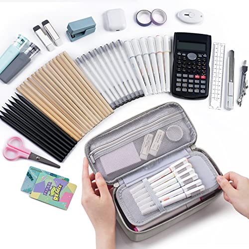 Wemate HKBD001-QH Large Pencil Case Aesthetic,Big Capacity Canvas Pencil Pouch thumb #1