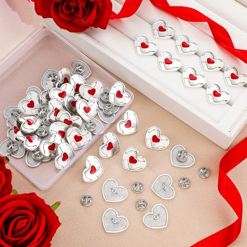 Image of Yinkin Yinkin 50 Pcs Heart Pin Bulk Two Hands Heart Enamel Lapel Pin Metal Health Brooch Badge Enamel Appreciation Award for Coworker Volunteer Team Nurse Employee Recognition Gifts