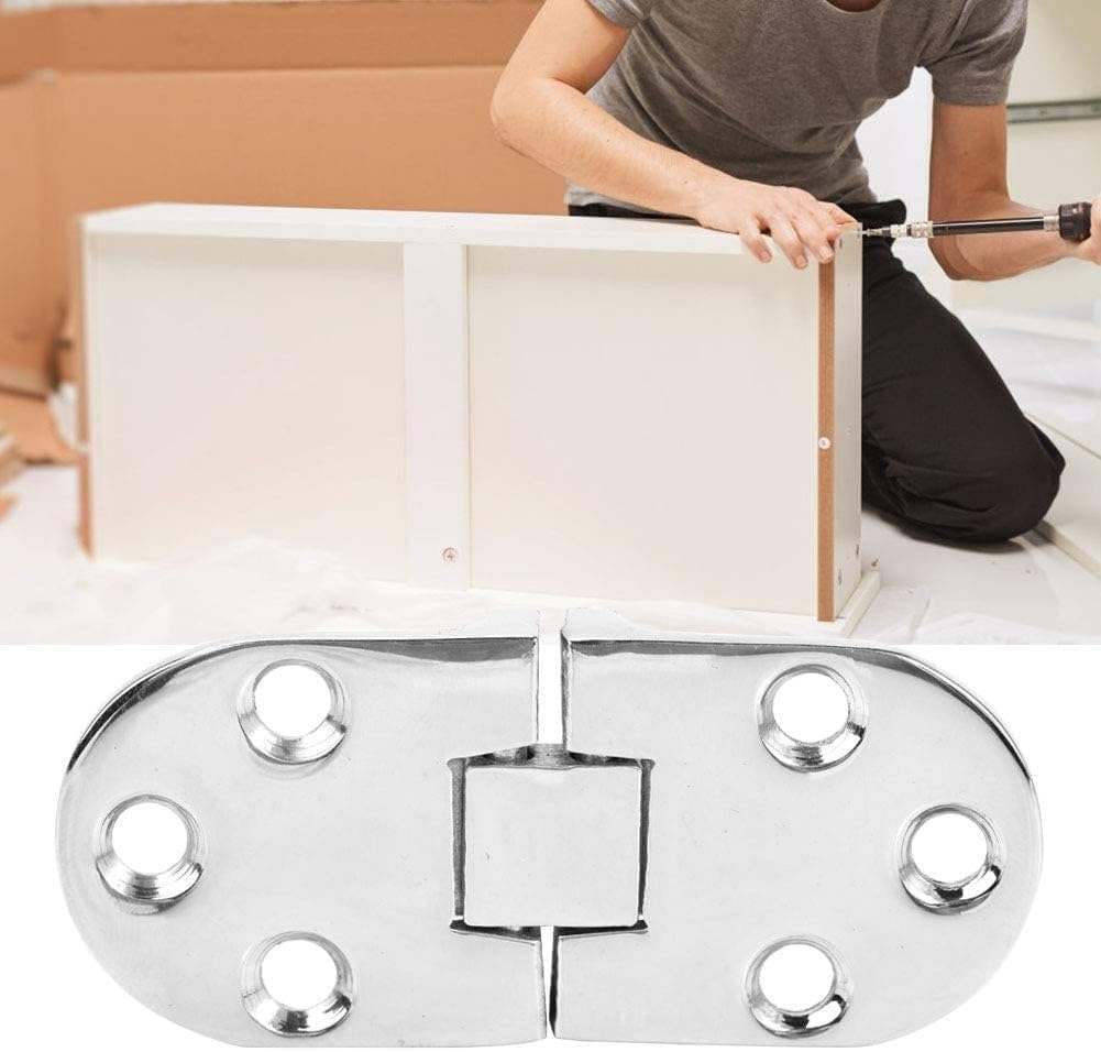 2-Pack Folding Table Hinges, Zinc Alloy Flip Top Cabinet Door Hardware with Soft Close Mechanism for Computer Desk and Furniture, Silver, 78x30mm