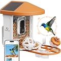 Pipishell Camera Bird Feeder for Outside, Solar-Powered Smart Bird Feeder with Camera, AI Identification 10000+ Birds Species, 2K Live View, Instant Visit Alerts, Gift for Birdwatching (PIWBF01OR)