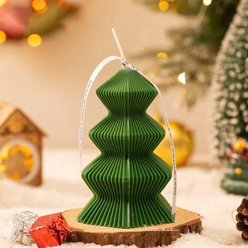 Christmas Candles Abstract Christmas Tree Shaped Candles Wax Scented Candles for Home Table Christmas Party Holiday New Year Decor