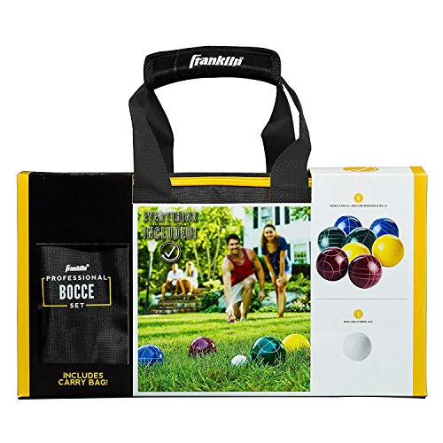 Image of Franklin Sports Bocce Ball Set - 8 All Weather Bocce Balls and 1 Pallino - Beach, Backyard Lawn or Outdoor Party Game - Professional, American, and Starter Set Options