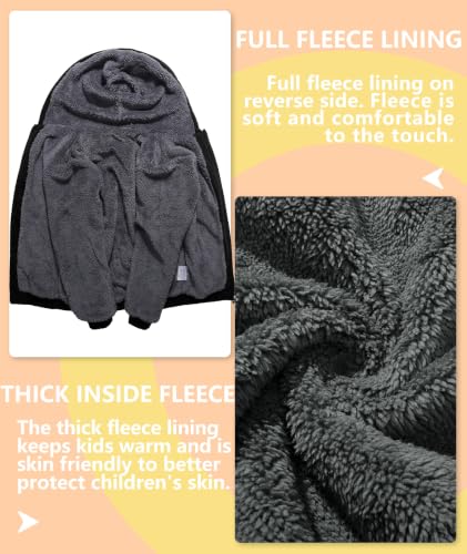 Image of V VALANCH Boys Hoodie Zip Up Fleece Lined Jacket Warm Sherpa Hooded Sweatshirts for Boys Girls 6-15 Years