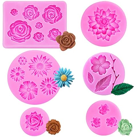 SNAGAROG 6 Pzs Moldes de Silicona para Flores 3D Cover