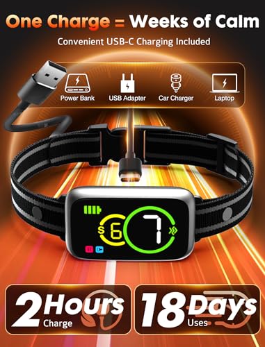 Dog Bark Collar, Smart Bark Collar for Small Dogs 5-15lbs Medium Large Dogs, Effective AI Barking Collar with Adjustable Beep Vibration Modes & 7 Sensitivity, Automatic Anti Barking Device for Dog - Thumbnail 5