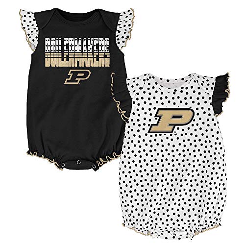 Outerstuff Purdue Boilermakers NCAA Newborn Black/White Polka Fan 2 Piece Creeper Set