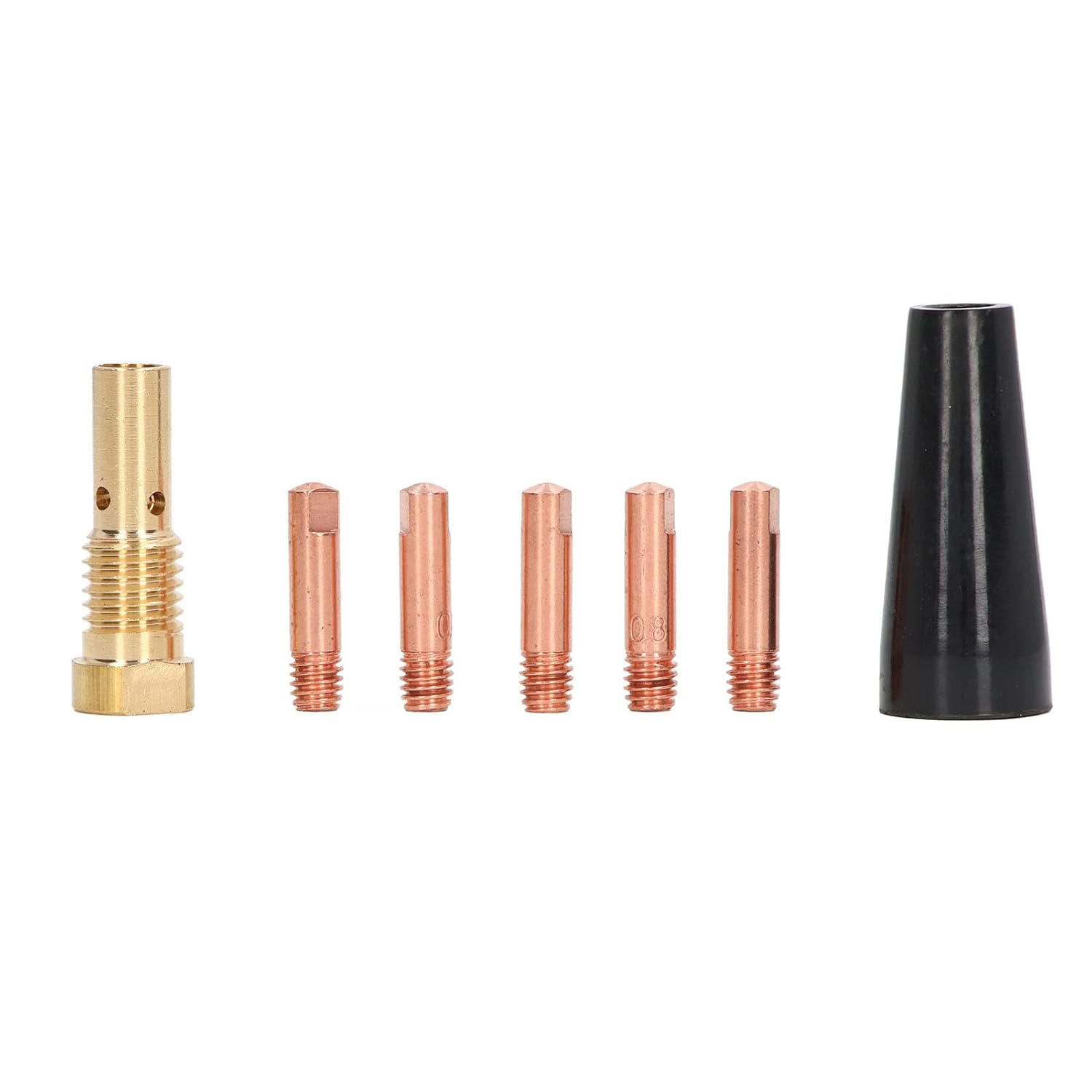 MIG Gun Gasless Welding Kit, Welding Tip Diffuser Gasless Nozzle 7Pcs
