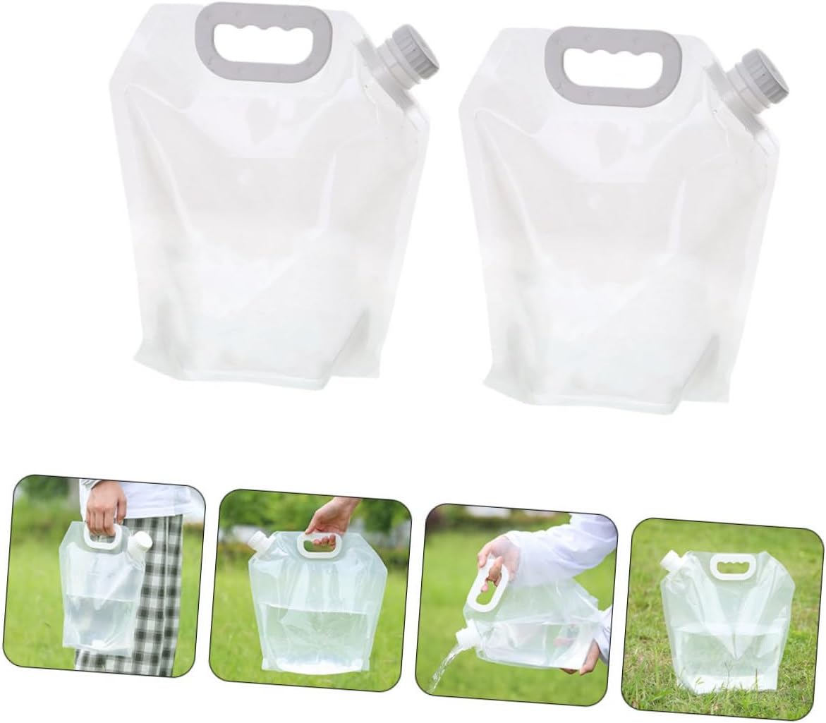 Toyvian 4pcs Foldable Water Carrier Lightweight Portable Outdoor Water Storage Bag for Camping and Hiking and Tear-resistant Design for Travel and Emergency Preparedness