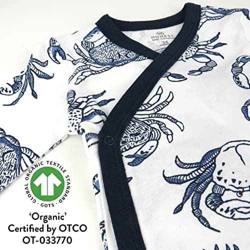 Image of HonestBaby Baby 3-Pack Organic Cotton Long Sleeve Side-snap Kimono Bodysuits