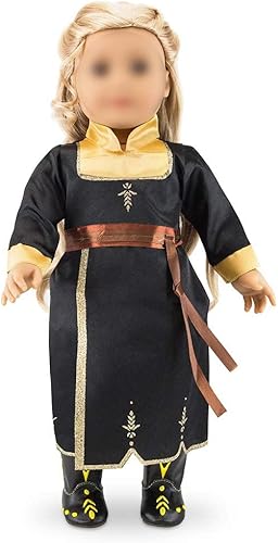 Miniatura 4 de Oct17 Compatible con American Girl - Vestido de princesa de 18 pulgadas, accesorios de ropa de muñeca de 18 pulgadas, conjunto de disfraz con botas