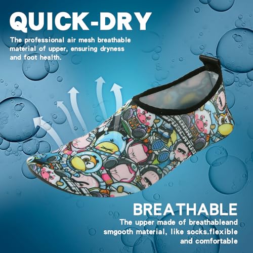 Water Shoes for Women Men Quick-Dry Aqua Socks Canyoning Shoes Swim Beach Barefoot Yoga Exercise Wear Sport Accessories Pool Camping Must Haves Adult Youth Size4