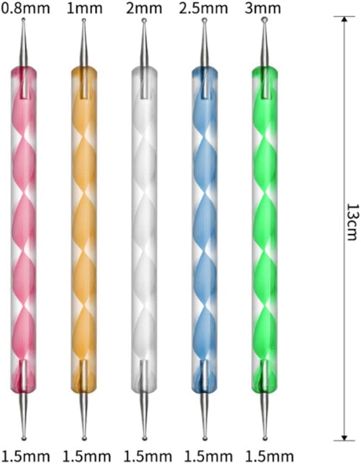 Rubyface 28 pcs Nail Art Brush kit,15 pcs Nail Art Brushes Kit with 5 pcs Nail Dotting Pens, 3Pcs Nail Art Liner Brush, 5 Pcs Silicone Nail Art Sculpture Pen, Dual Tipped Silicone Rhinestone Nail Polish Carving Pen, Multicolored 4
