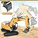 Shemira Remote Control Excavator, 13 Channel RC Excavator Toy for Boys 3-5 4-7 8-12 Year Old, 2.4Ghz RC Construction Vehicles with Metal Shovel & Light & Sound, Kids Christmas Birthday Gifts