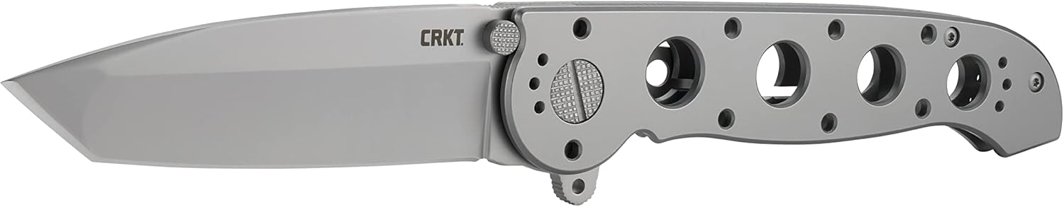 CRKT M16-04SS EDC Folding Pocket Knife: Sandvik Steel Blade with Bead Blast Finish, Frame Lock, 4-Position Pocket Clip Stainless Steel Handle