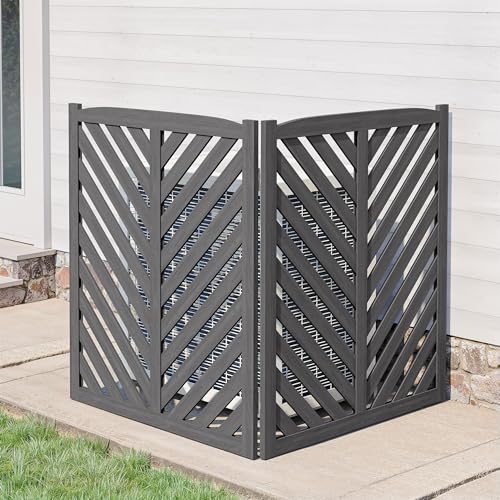 BELLEZE Privacy Fence Panels for Outside, Wooden Air Conditioner Fence Pool Equipment Generator Trash Can Enclosure Outdoor Fence Panels - 41" H X 36"