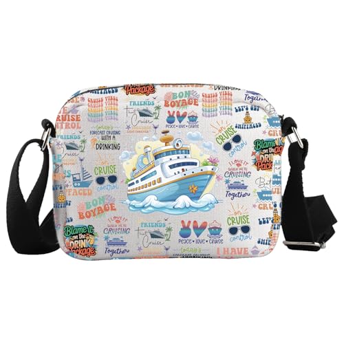 WCGXKO Cruise Survival Kit Crossbody Bag Cruising Travel Gift Cruise Trip Gift Travel Vacation Merch (Cruise Cro-s)