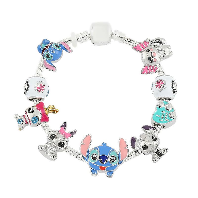 Yoimckay Pulseras Cartoon Stitch, Stitch Colgante Mujer, Anime Pulsera Amistad, Animados Dibujos Pulseras Niña, Regalo para Fiestas de Cumpleaños,Pulseras Regalo