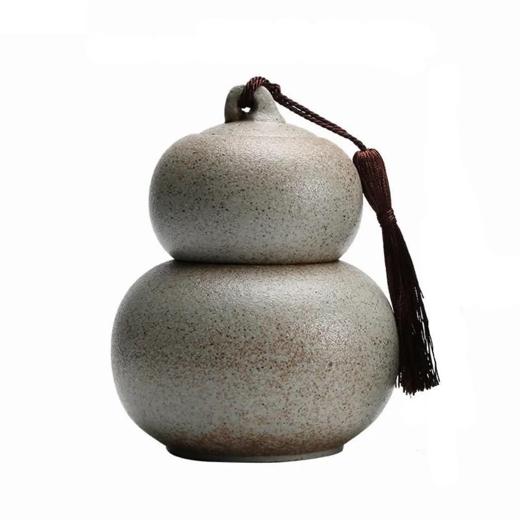 XYNSNDB Barattolo di Zucchero Barattolo di Ceramica Barattolo di tè alla Zucca Scatola da tè a Doppio Strato Barattolo sigillato per la casa Scatola di immagazzinaggio del tè Contenitore di tè