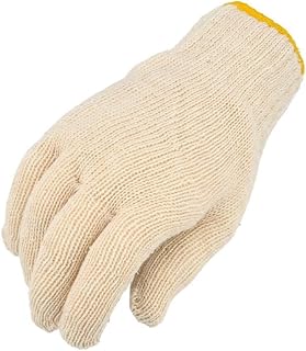 PackagingSuppliesByMail PSBM Cotton String Knit Gloves, 12-Pairs, Mens, Hand Protection Lightweight Work Gloves