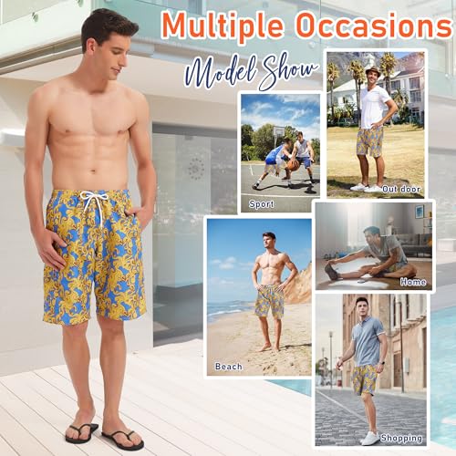 Image of Mens Swimming Trunks Swim Trunks Quick Dry Swim Shorts with Mesh Lining Funny Swimwear Bathing Suits
