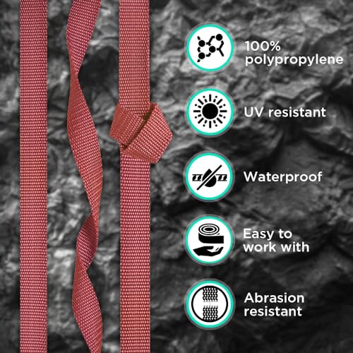 Image of TECEUM 3 /4 inch & 5 /8 inch & 1 inch & 1.5 inch & 2 inch Webbing - 10 25 50 Yards - 40+ Colors - Heavy Duty 1 Inch 1.5 Inch 2 Inch Backpack Straps - Webbing for Outdoors Indoors Crafting DIY