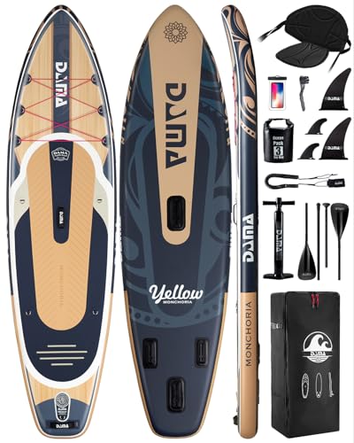 DAMA 11フィート x 34インチ x 6インチ スタンドアップパドルボード 空気注入式パドルボード 大人用空気注入式パドルボード 幅広で滑らかで滑らないデッキ付き 大人に最適（Amazon）