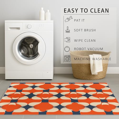 Tapis doux d'architecte 180x270 cm art abstrait orange décoratif moderne - 7