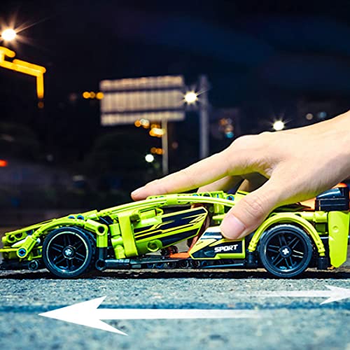 TopBau Technik Pull Back Sportwagen für Lamborghini, 439+ Teilen Rennauto Modellauto Lehrreich Spielzeuge mit… – Bild 8