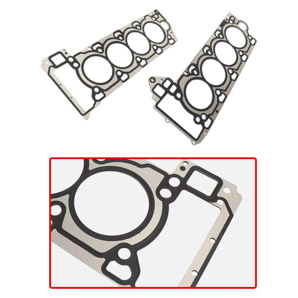 Riloer Guarnizione Testata, Set Guarnizioni Testata Motore Auto in Metallo da 2 Pezzi Compatibile con Land Rover Range Rover 5.0L 2010-2016 Sport 5.0L 2010-2016 LR4 5.0L 2010-2013, LR026141 LR026142