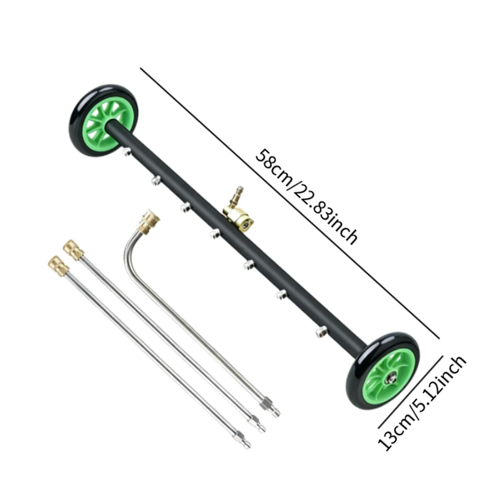 Kit de Limpieza de Bajos de Coche: de Alta Presión, Cepillo, Accesorios, Acero Y Cobre, Estable Y Adecuado para La Limpieza.