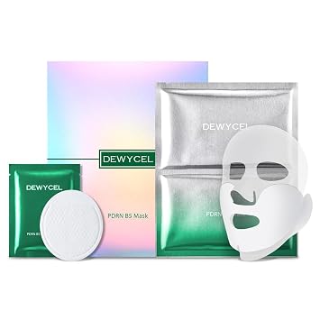 DEWYCEL PDRN B5 3-Step Mask | PDRN & Panthenol B5 | Face Mask for Skin Repair | Deep Moisture Lock, Enhancing Skin Barrier, Skin Regeneration & Calming | Korean Skincare | 1.41 oz 40g 5ea
