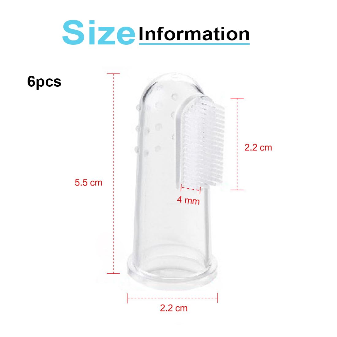 6 pz Multicolore Spazzolino Denti Bambino Silicone Con Scatola Spazzolino Dito Bambino Per