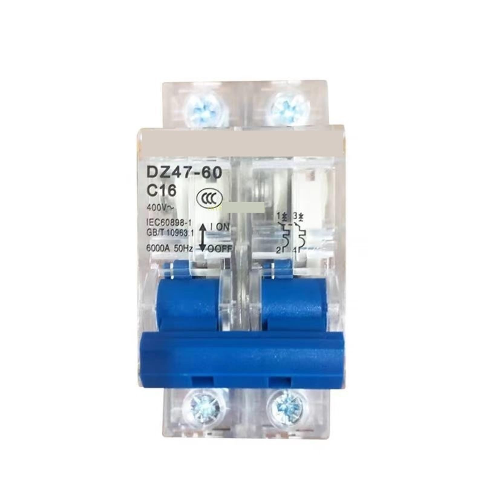 Interruttore trasparente MCB 1P 2P 3P 4P 10A 16A 20A 25A 32A 40A 60A 1 pezzo(1P,16A)