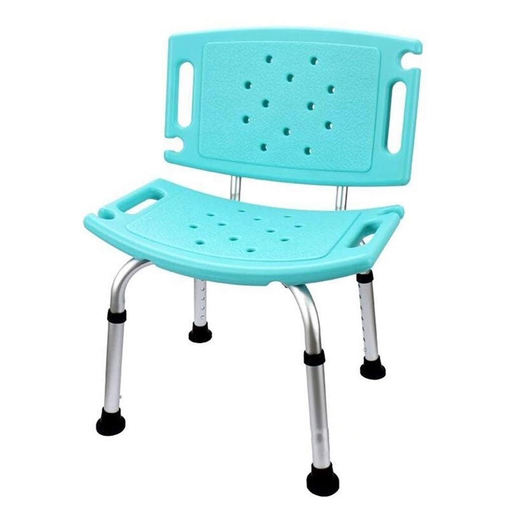 Chaise de bain en aluminium réglable avec dossier et accoudoirs pour douche senior