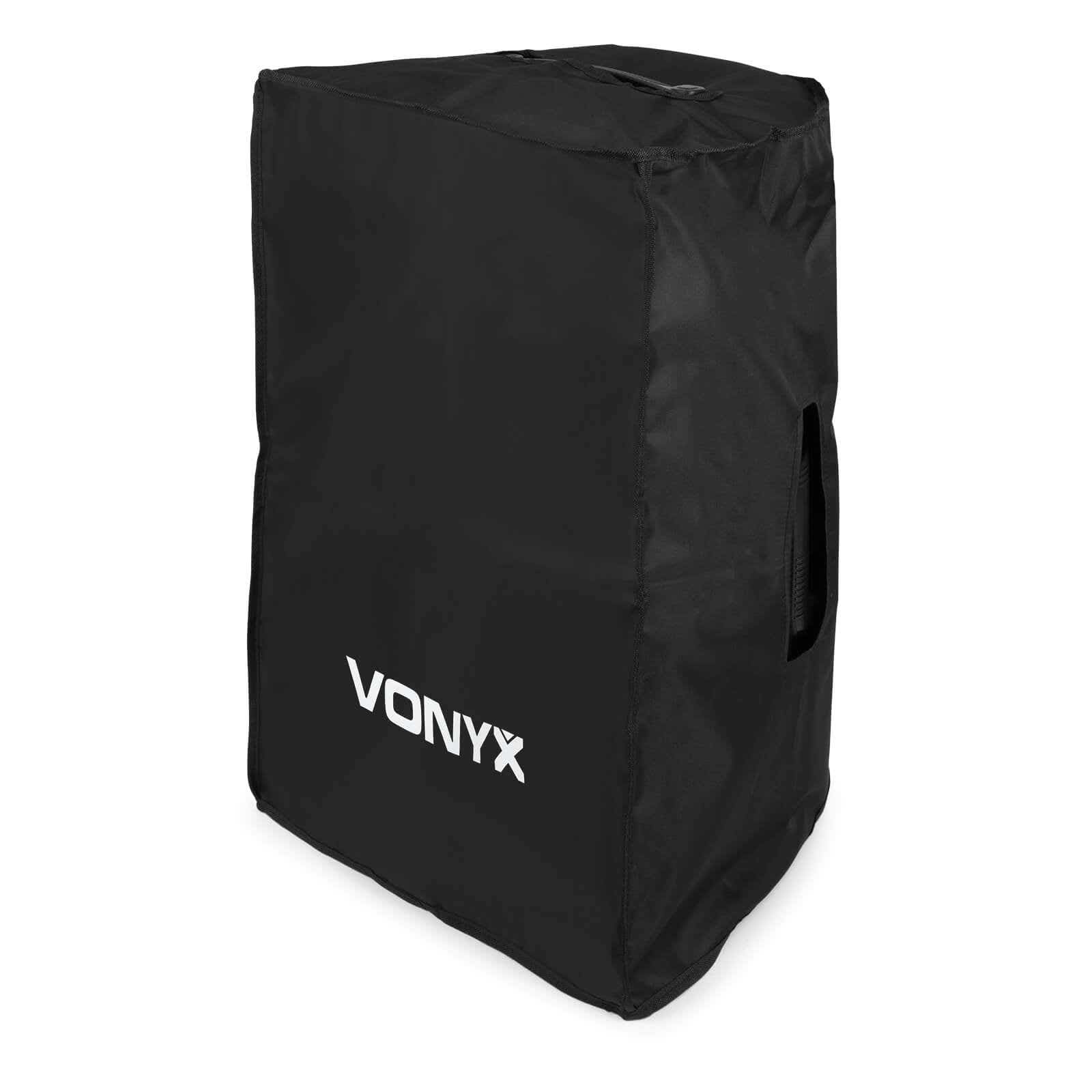 Vonyx SC15 Funda anti polvo para altavoz de 15 pulgadas, protector contra el polvo 425 x 220 x 640 mm, incluye bolsillo lateral para accesorios, ideal para Vonyx AP y SPJ series, color Negro