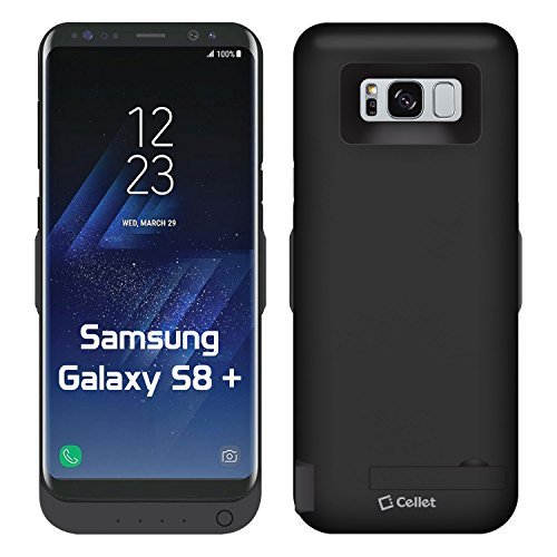 Cellet 6500mAh Rechargeable External Power Case Compatible for Samsung Galaxy S8 Plus with Extra USB Port as Power Bank. Battery case for Samsung Galaxy S8+ (S8 Plus)-Black