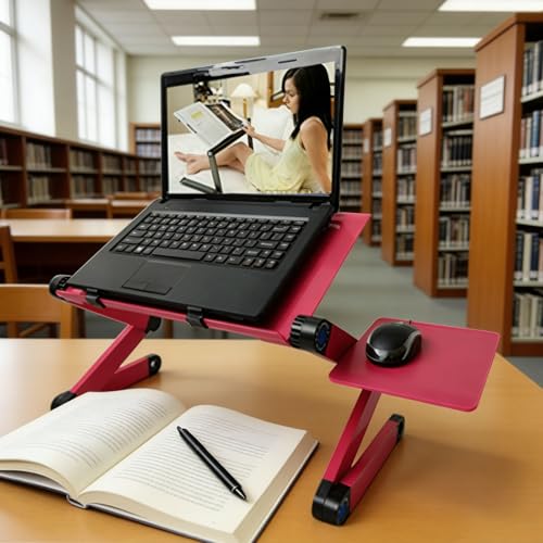 Base ajustable para laptop de aluminio portátil roja miniatura 6